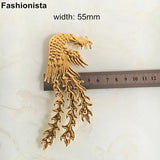 Metal Stamping Phoenix Bird & Peacock Embellishments 130x55mm DIY Supplies
