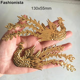 Metal Stamping Phoenix Bird & Peacock Embellishments 130x55mm DIY Supplies