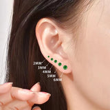 Colorful Zircon Stainless Steel Stud Earring Set - 5 Pairs