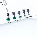 Colorful Zircon Stainless Steel Stud Earring Set - 5 Pairs