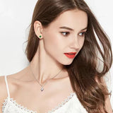 Colorful Zircon Stainless Steel Stud Earring Set - 5 Pairs