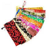 5 pcs 7x18CM Drawstring Bag Silk Pocket Jewelry Pouches Propitious Cloud Pattern