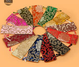 5 pcs 7x18CM Drawstring Bag Silk Pocket Jewelry Pouches Propitious Cloud Pattern