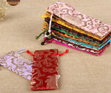 5 pcs 7x18CM Drawstring Bag Silk Pocket Jewelry Pouches Propitious Cloud Pattern