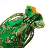 5 pcs 7x18CM Drawstring Bag Silk Pocket Jewelry Pouches Propitious Cloud Pattern