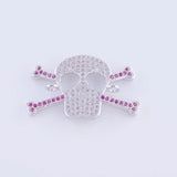 5pcs Zircon Skull Charms For Jewelry Making Copper Micro Pave Czech Charms