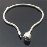 5pcs Silver Snap Clasp Chain Bracelets for European Beads