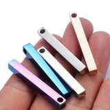 5pcs Unisex Stainless Steel Bar Pendant for Necklace