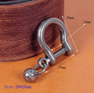 5 pcs Vintage Silver Shackle Joint Key Chain Hook Leathercraft Hardware