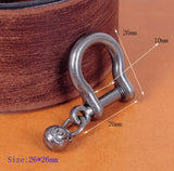 5 pcs Vintage Silver Shackle Joint Key Chain Hook Leathercraft Hardware