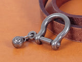 5 pcs Vintage Silver Shackle Joint Key Chain Hook Leathercraft Hardware