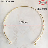 Vintage Style Collar Raw Brass Round Wire Necklace 2mm