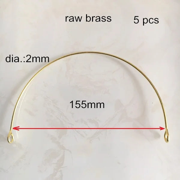 Vintage Style Collar Raw Brass Round Wire Necklace 2mm