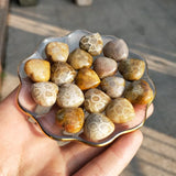 5 pcs Coral Jade Heart Beads Natural Gem Stone