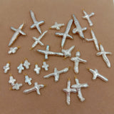 5 pcs/lot Freshwater Coin Pearl Beads with Cross Baroque Shape and 1 Hanger