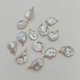5pcs Keshi Freshwater Pearl Beads 13-17mm Baroque Shape with Hanger
