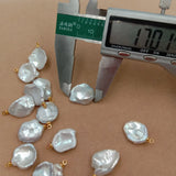 5pcs Keshi Freshwater Pearl Beads 13-17mm Baroque Shape with Hanger