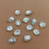 5pcs Keshi Freshwater Pearl Beads 13-17mm Baroque Shape with Hanger