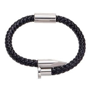 5pcs Stainless Steel Leather Bracelet Charms Unisex Jewelry