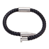 5pcs Stainless Steel Leather Bracelet Charms Unisex Jewelry