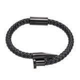 5pcs Stainless Steel Leather Bracelet Charms Unisex Jewelry