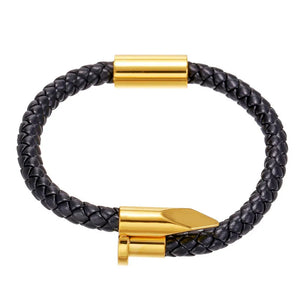 5pcs Stainless Steel Leather Bracelet Charms Unisex Jewelry