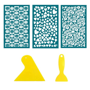 5-Piece Screen Printing Tape Scraper Set for Clay Earring Printing