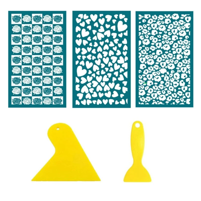 5-Piece Screen Printing Tape Scraper Set for Clay Earring Printing