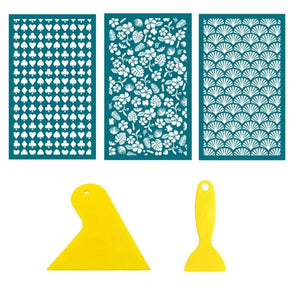 5-Piece Screen Printing Tape Scraper Set for Clay Earring Printing