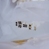 5-pc Diamond Earrings Set 925 Silver Needle Wedding Bridal Jewelry