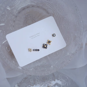 5-pc Diamond Earrings Set 925 Silver Needle Wedding Bridal Jewelry