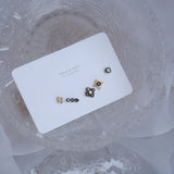 5-pc Diamond Earrings Set 925 Silver Needle Wedding Bridal Jewelry