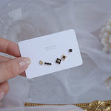5-pc Diamond Earrings Set 925 Silver Needle Wedding Bridal Jewelry