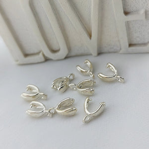 5 pcs 925 Sterling Silver Pinch Bails for Pendants Findings