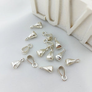 5pcs 925 Sterling Silver Pinch Bails Pendants Findings