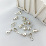 5pcs 925 Sterling Silver Pinch Bails Pendants Findings