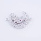 Zircon Moon Rabbit Charms for Bracelets Jewelry Making