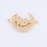 Zircon Moon Rabbit Charms for Bracelets Jewelry Making