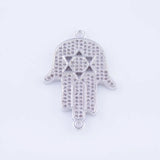 Zircon Hamsa Hand Charm for Jewelry Making Copper Micro Pave Czech Charms