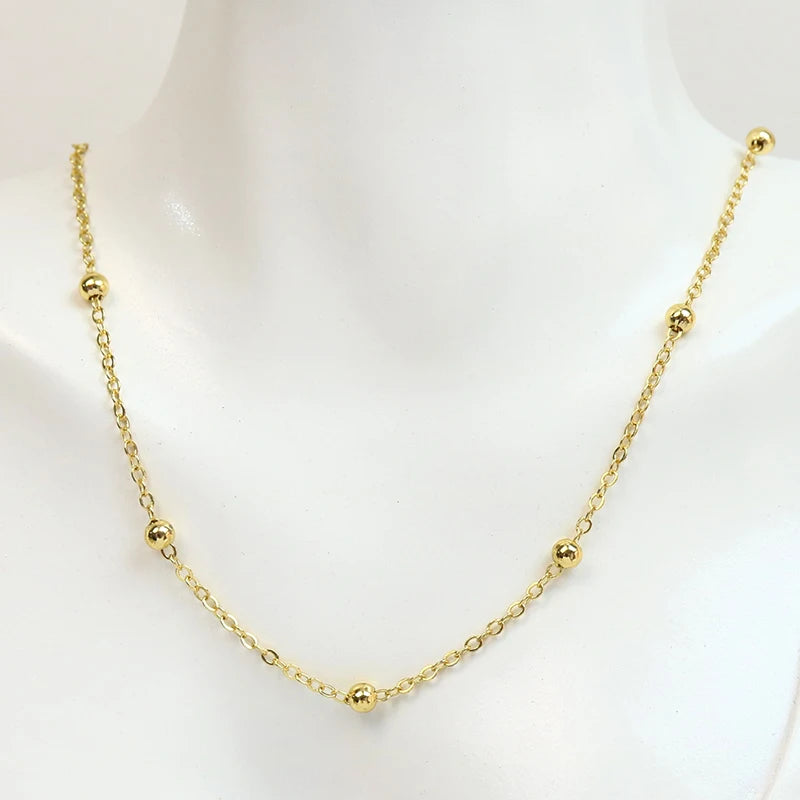 18K Plated Solo Link Chain Necklace with Lobsters 80128