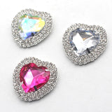 36MM Heart-Shaped Rhinestones for Knitwear DIY Accessories Button Decoration