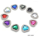 36MM Heart-Shaped Rhinestones for Knitwear DIY Accessories Button Decoration