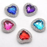 36MM Heart-Shaped Rhinestones for Knitwear DIY Accessories Button Decoration