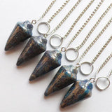 Natural Crazy Lace Agates Pendulum Pendant Bead 35x15mm Jewelry