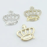 5 Rhinestone Crown Pendant Jewelry DIY Alloy Accessories