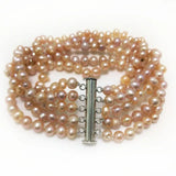 Pink Freshwater Pearl Bracelet 5-6mm Natural