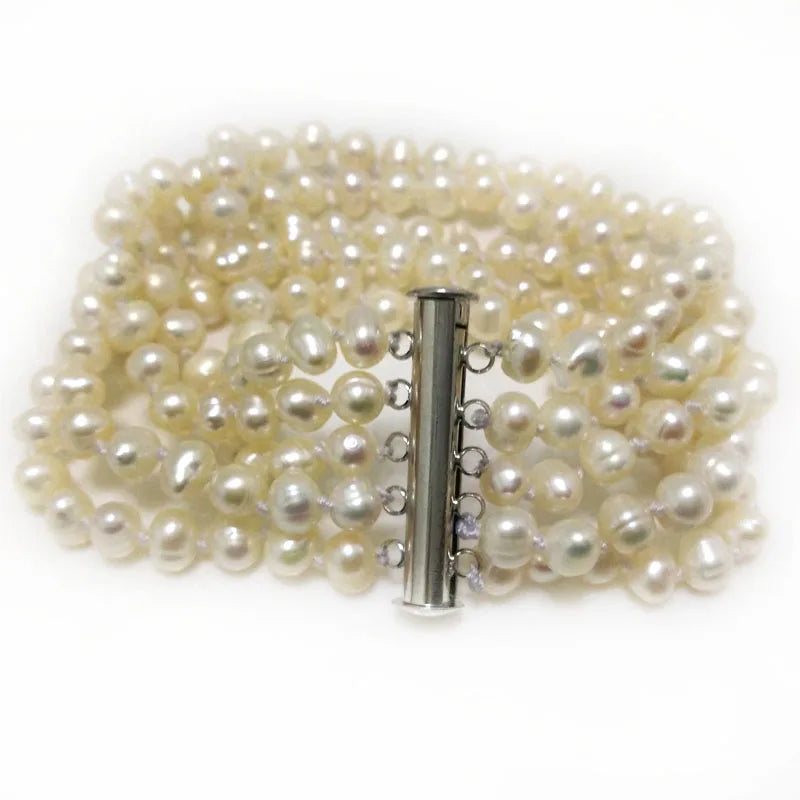 Natural Freshwater Pearl Bracelet, 5-6mm