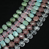 Natural Crystal Quartz Faceted Slab Loose Beads Pendants