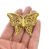 5 Large Butterfly Charms Pendants for DIY Necklace Making 59x48mm