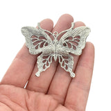 5 Large Butterfly Charms Pendants for DIY Necklace Making 59x48mm